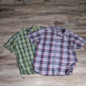 Mens Columbia Button Up Short Sleeve Shirt Set Of 2 XXL